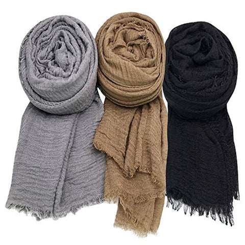 Image of Women Scarf Shawl for All Season 3PCS Scarve Wrap Head Scarve. - AVM