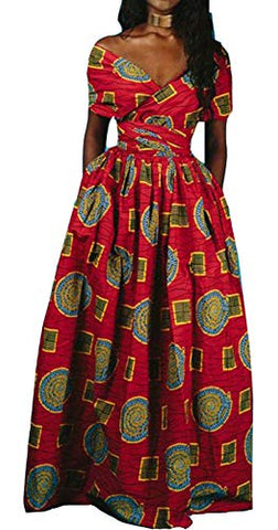 Women's Afrikan Floral Printed Dresses - AVM