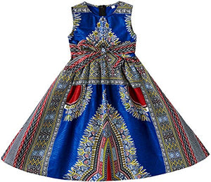 Girls Dashiki Print Dress Afrikan Tradition Dresses - AVM