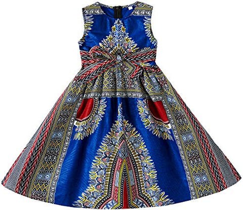 Image of Girls Dashiki Print Dress Afrikan Tradition Dresses - AVM