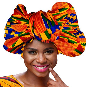 Afrikan Traditional Wax Print Head wrap Headwrap Scarf Tie
