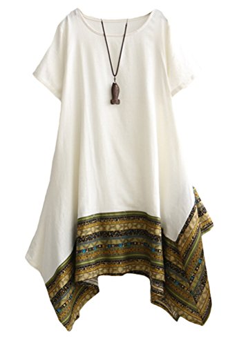 Women's Ethnic Cotton Linen Short/Long Sleeves Dress Women's Ethnic Cotton Linen Short/Long Sleeves Dress