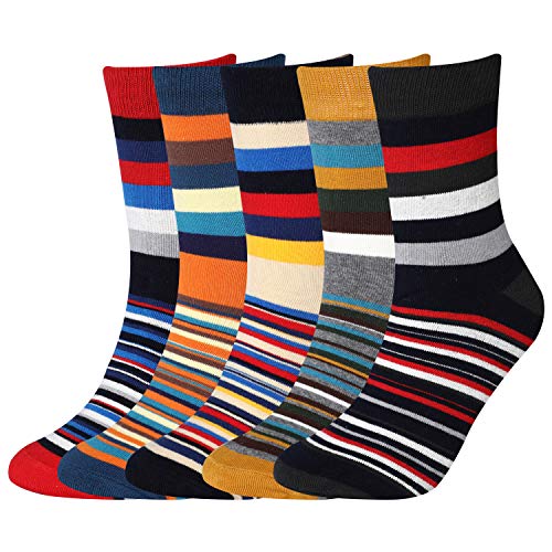 5Pcs Mens Dress Socks Crew Pack - AVM